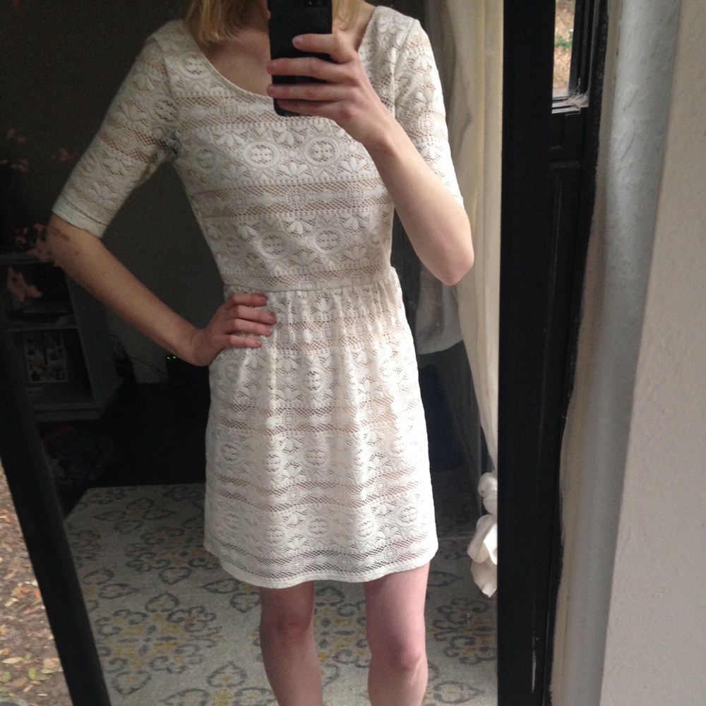 Charlotte Russe White Crochet Dress